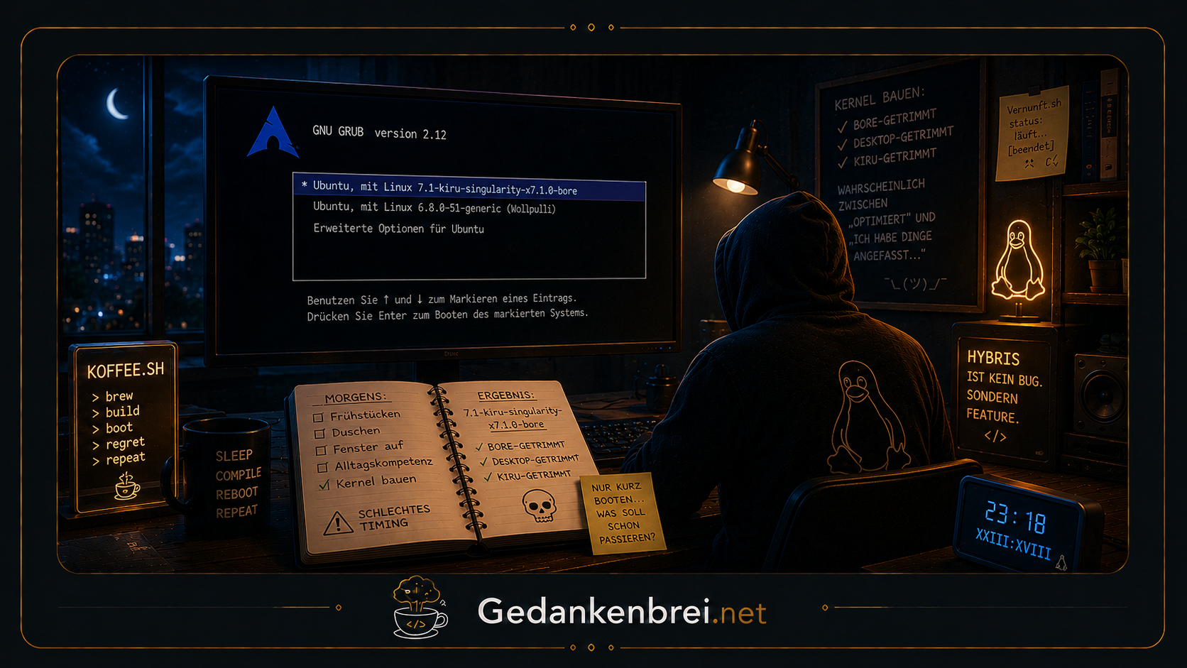 Der Singularity-/Linux-Kernel, der nach Feierabend auf mich wartete